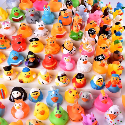 BECEEL 55-pack rubber ducks in bright colors for engaging bath time adventures