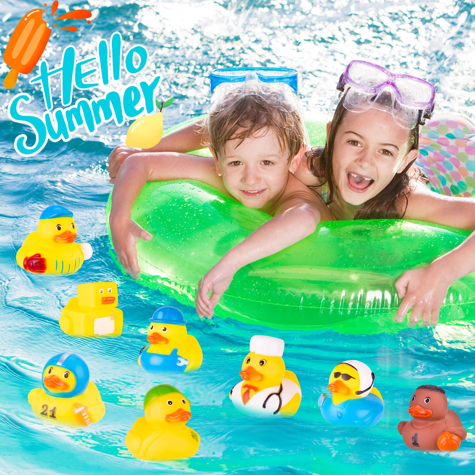 BECEEL non-toxic vinyl ducks ensure safe, toddler-friendly water play
