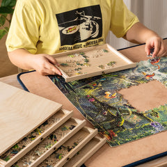 Becko US compact puzzle tray storage to save tabletop space