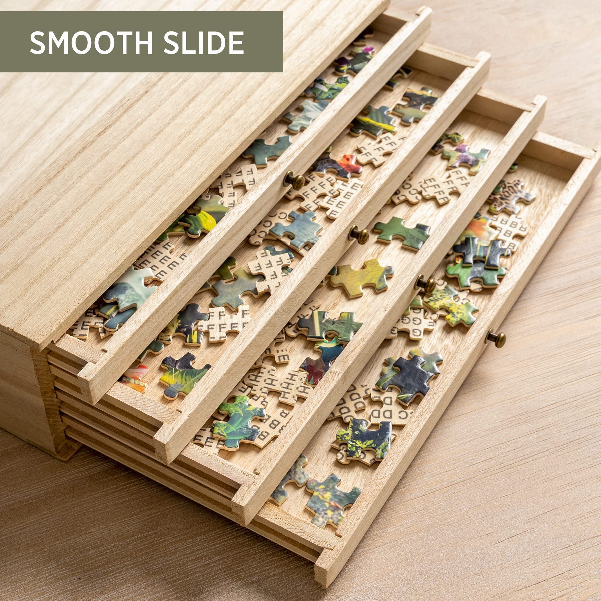 Becko US dust-free drawer storage keeps puzzle pieces clean between sessions