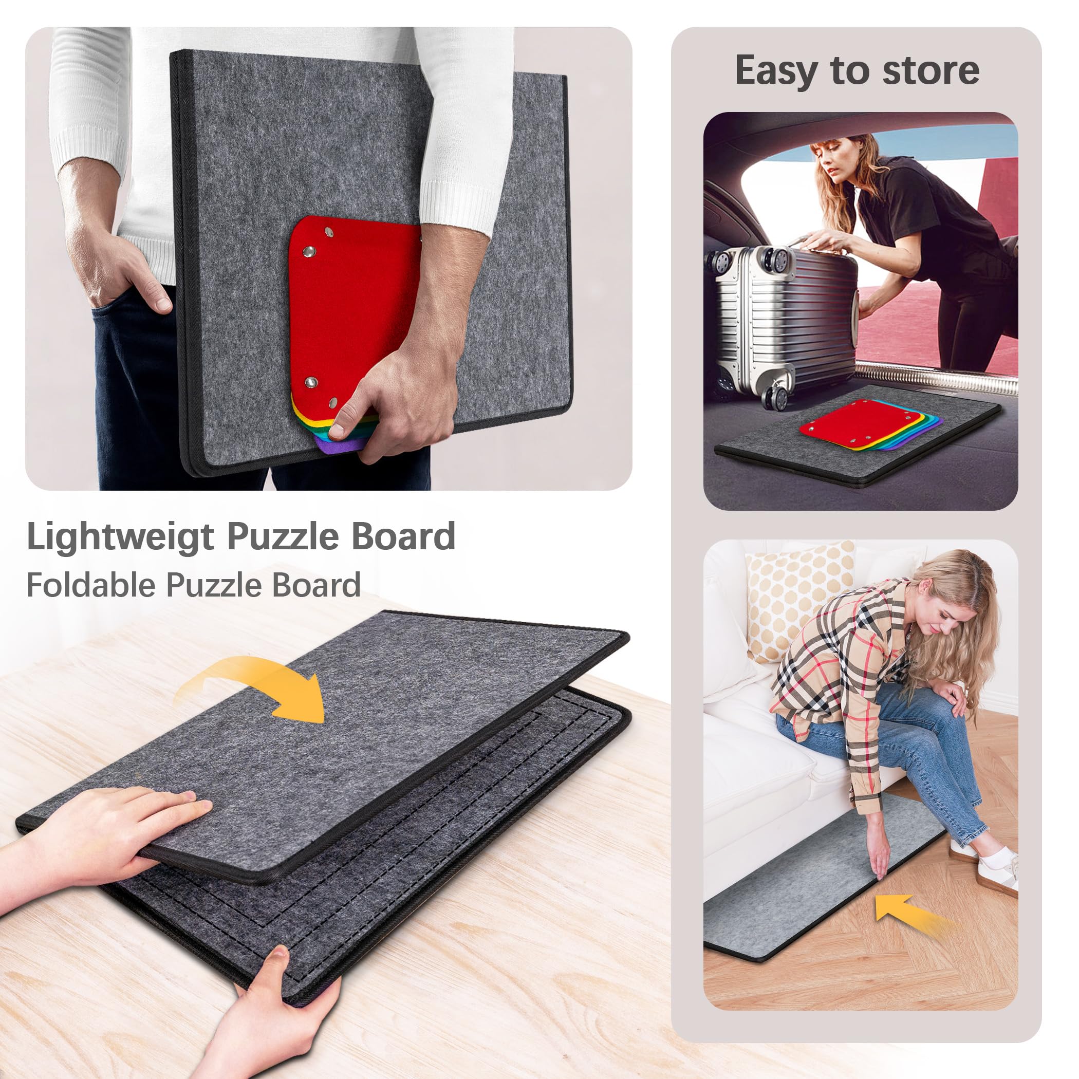 Becko US lightweight portable puzzle mat ready for puzzle on the go