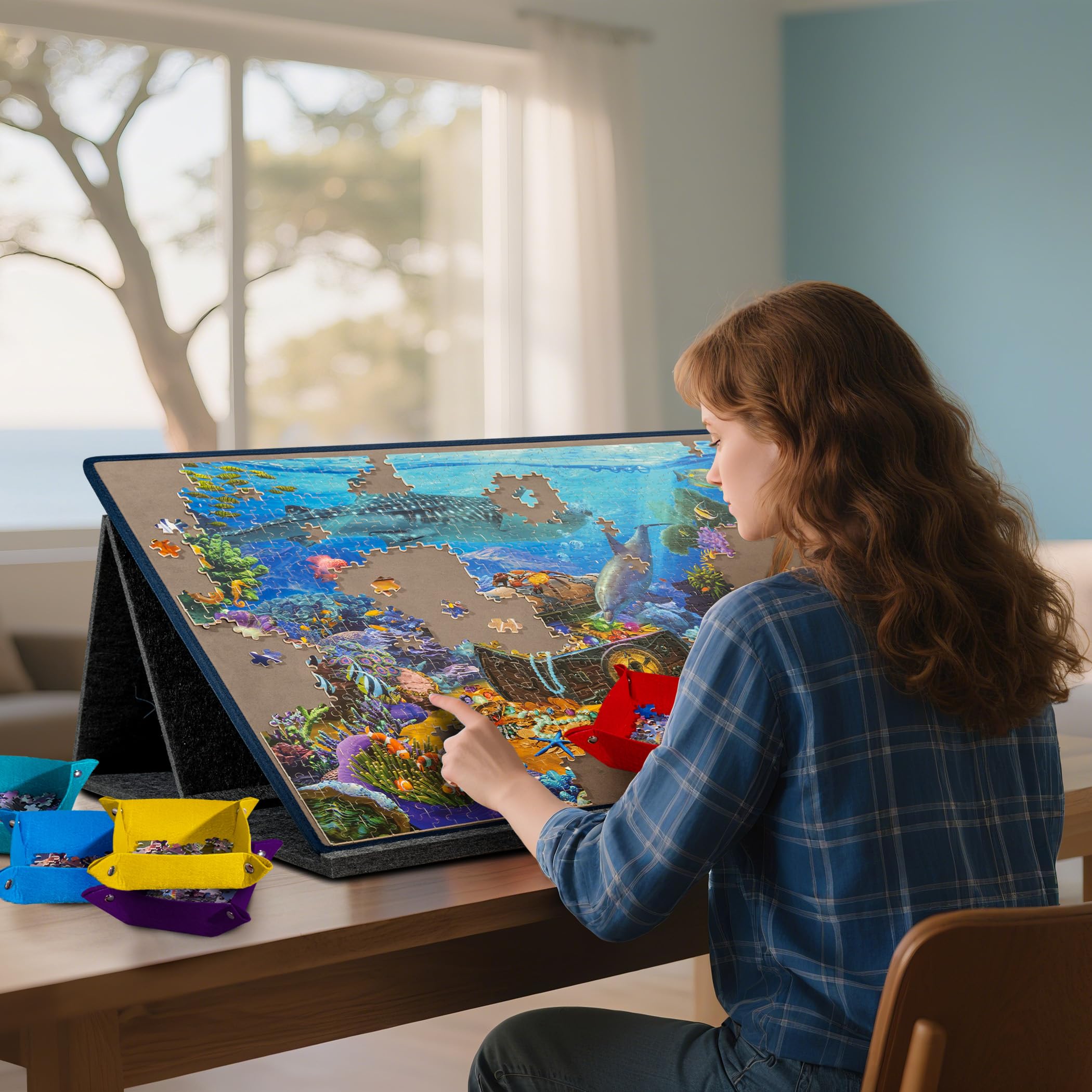 Becko US portable 5.28 lb puzzle board for easy transport
