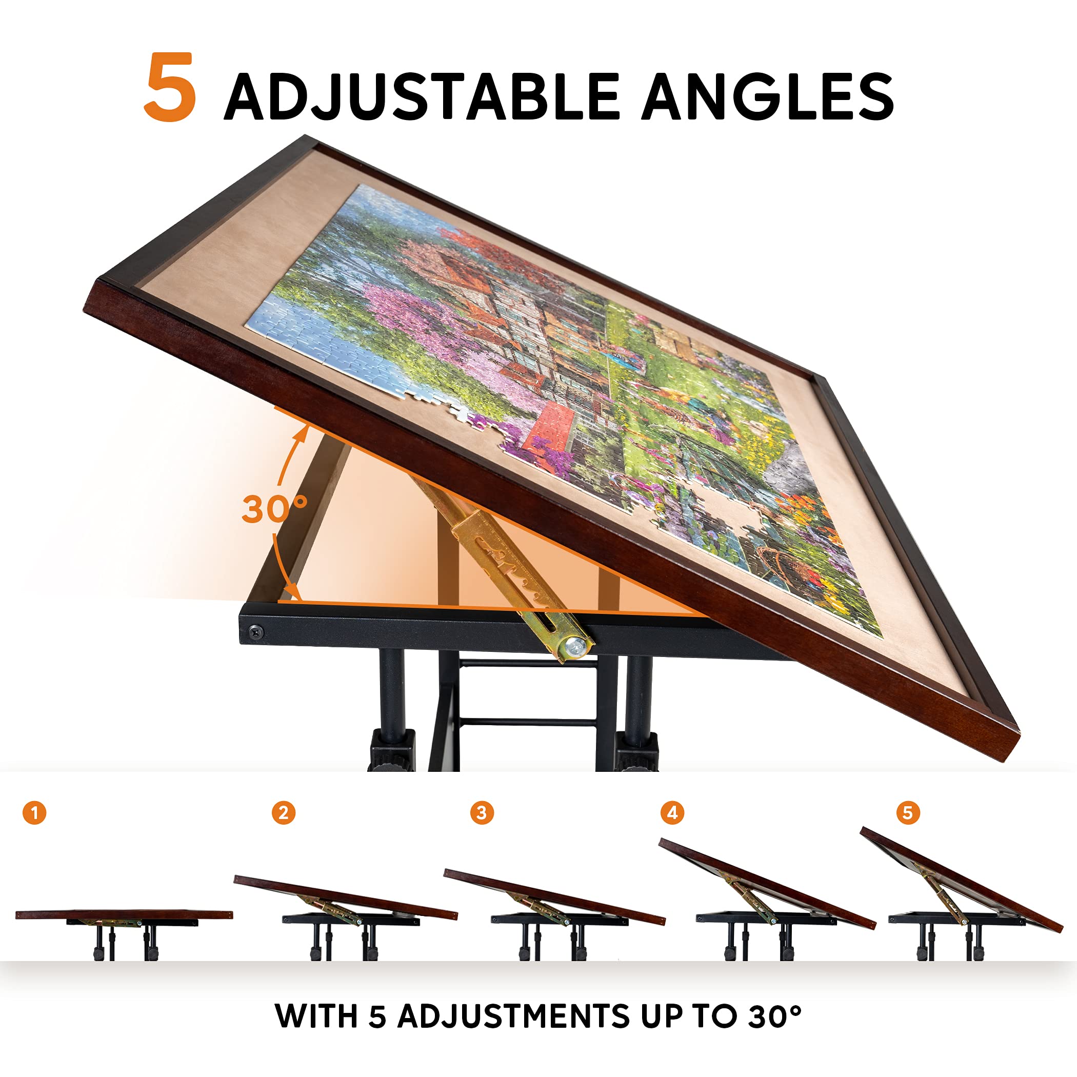Becko US movable puzzle table on casters enables easy repositioning.