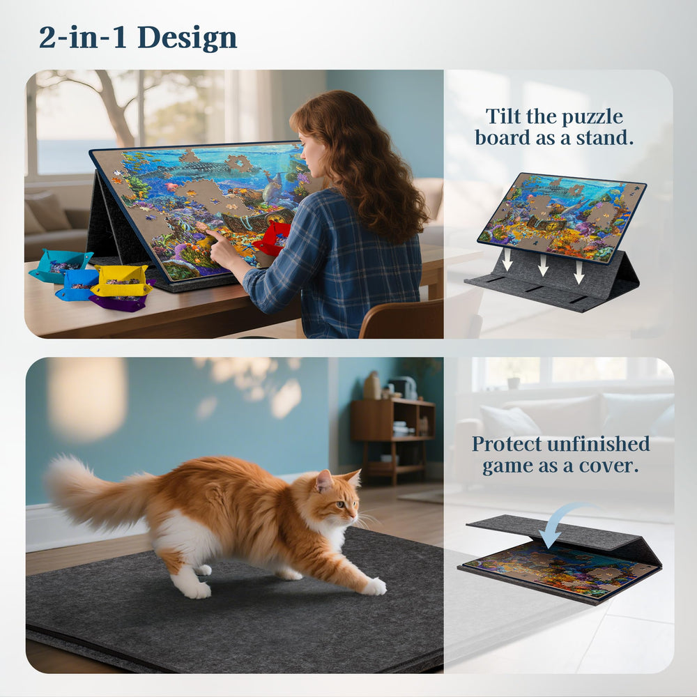 Becko US non-slip grip keeps pieces secure while the board tilts