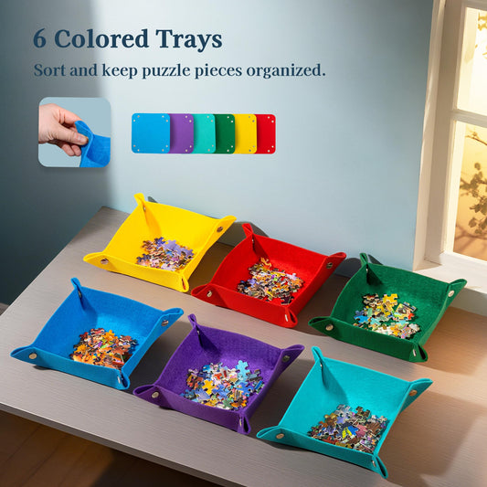 Becko US color coded trays sorting puzzle pieces by color for faster assembly