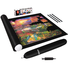 Becko US puzzle mat roll-up laid flat for organizing up to 3000-piece puzzles.