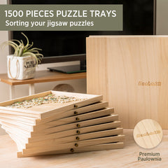 Becko US puzzle piece organization in wooden trays for faster assembly