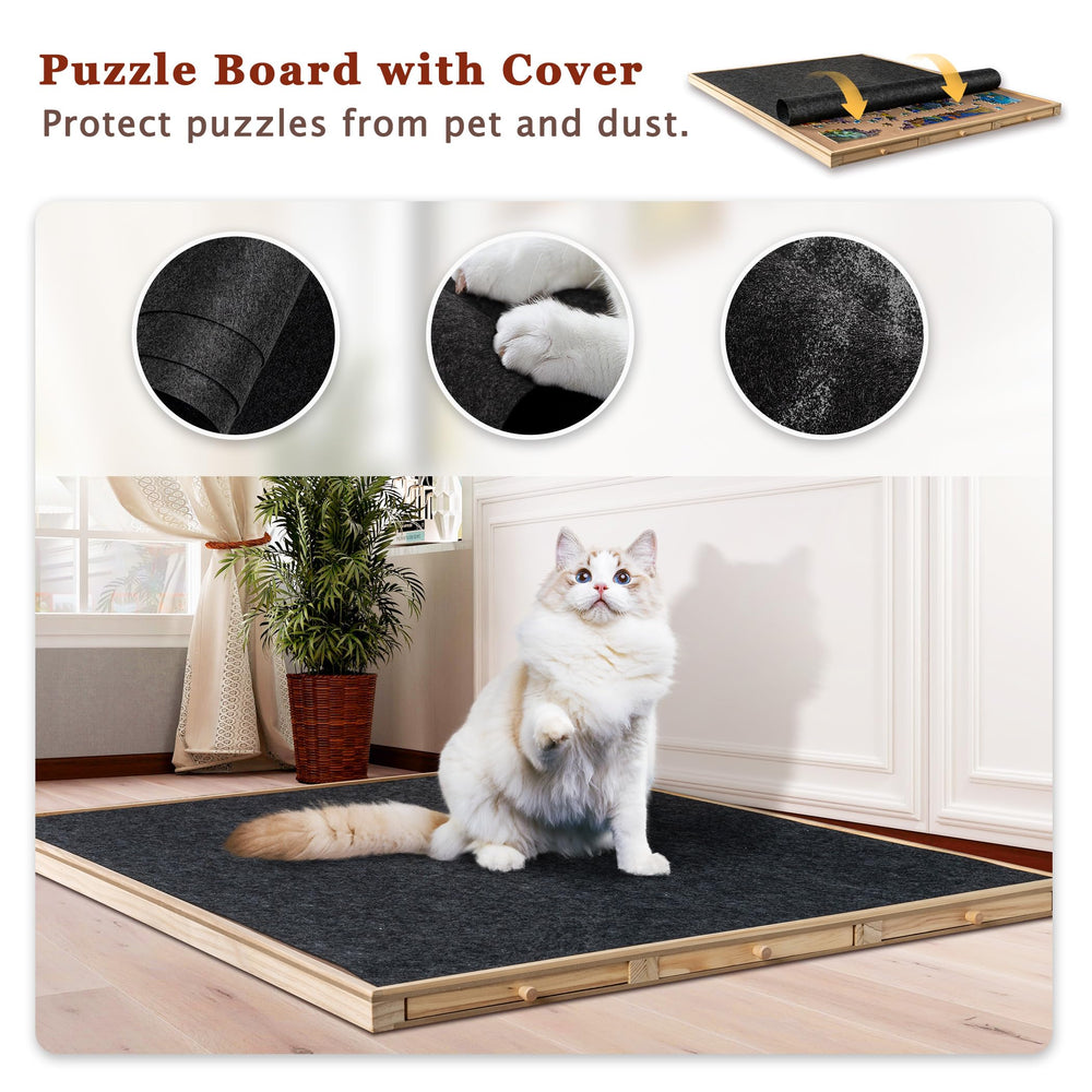 Becko US puzzle-table cover and felt surface reduce dust and sliding.