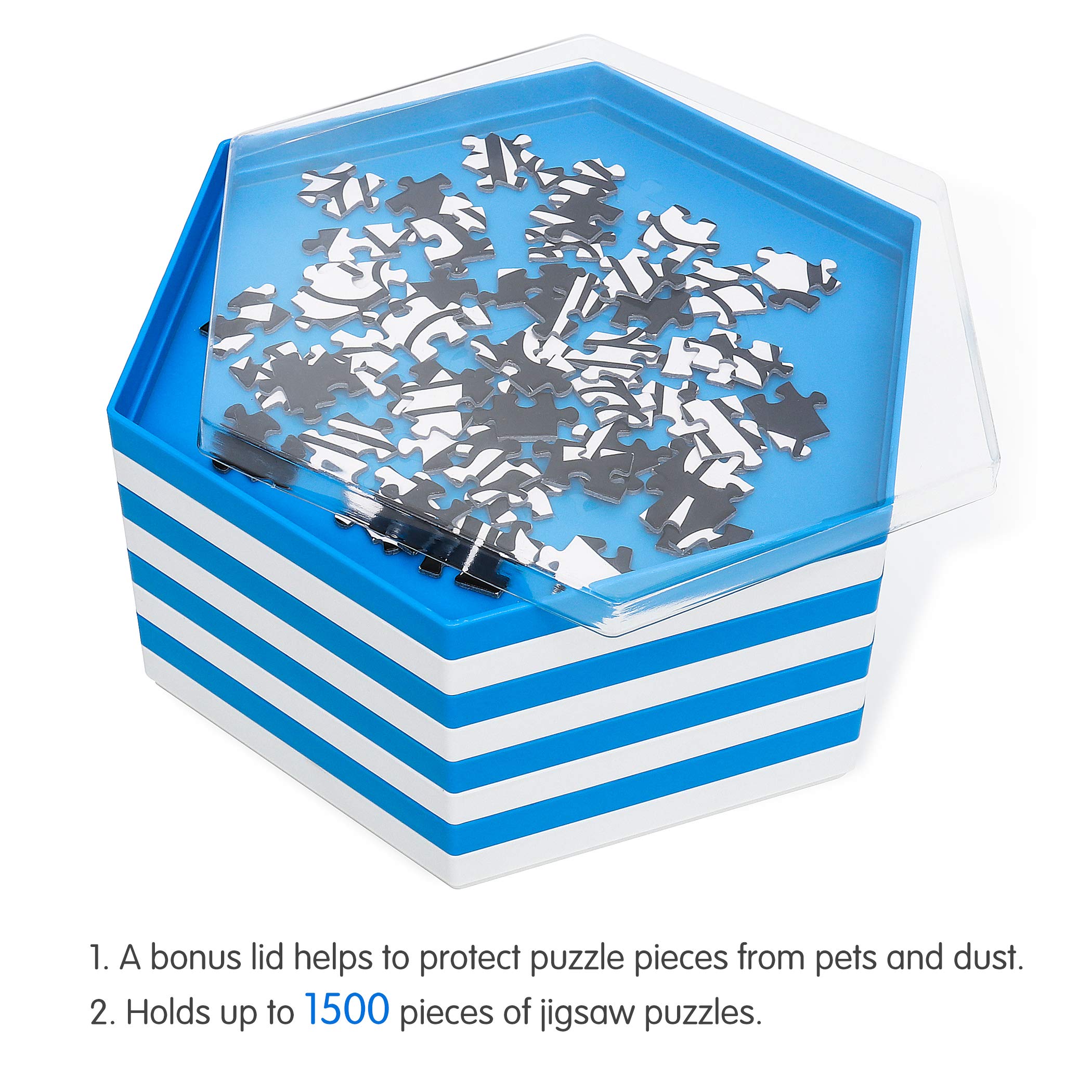 Becko US lid protects puzzle pieces from dust and pets