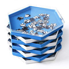 Becko US hexagonal white puzzle trays for color-based sorting