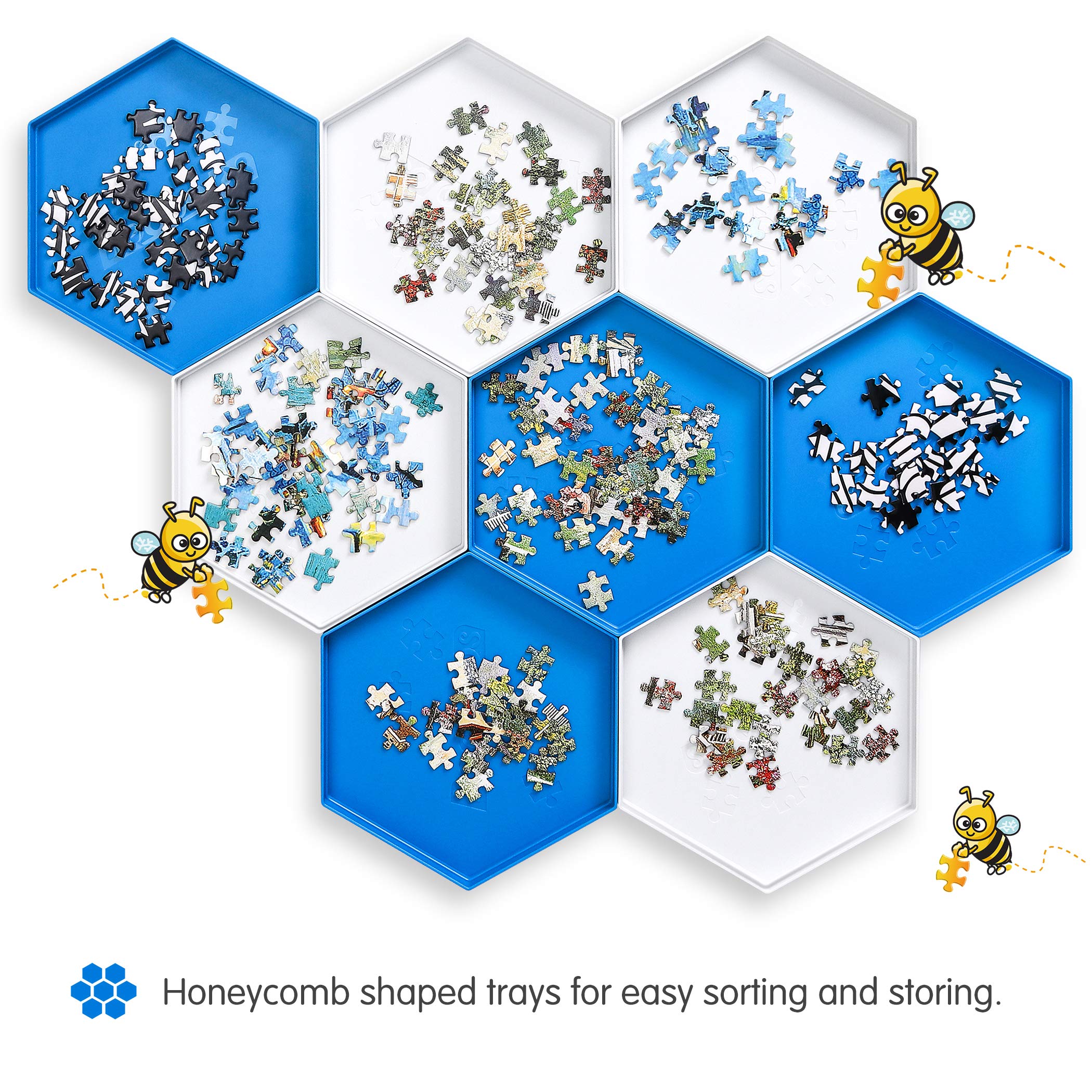 Becko US stackable puzzle trays save space on the workspace
