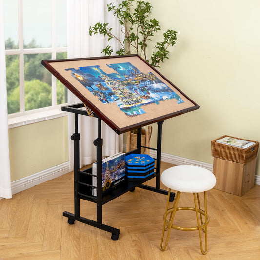 Becko US tilt-angle setup showing adjustable angles for comfortable puzzle work.