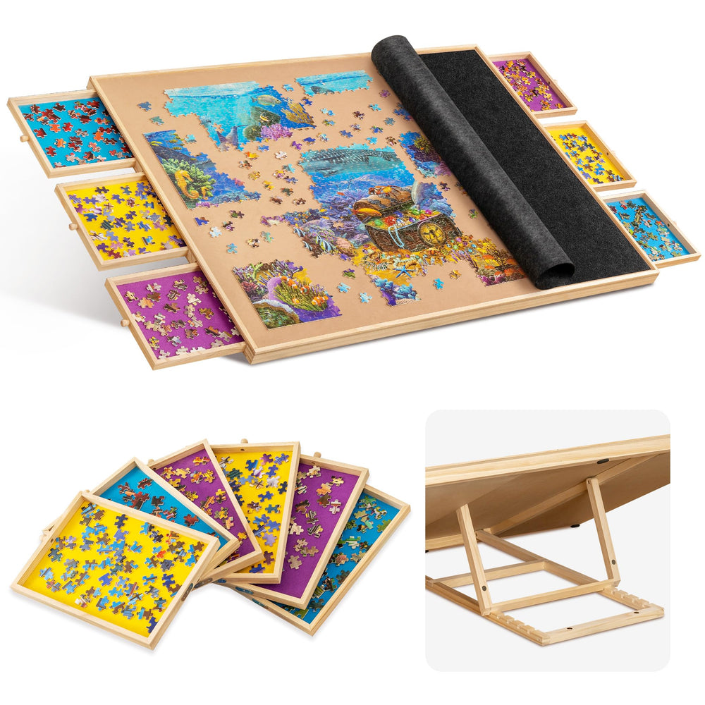 Becko US tilting puzzle board with adjustable angles for comfortable puzzling.