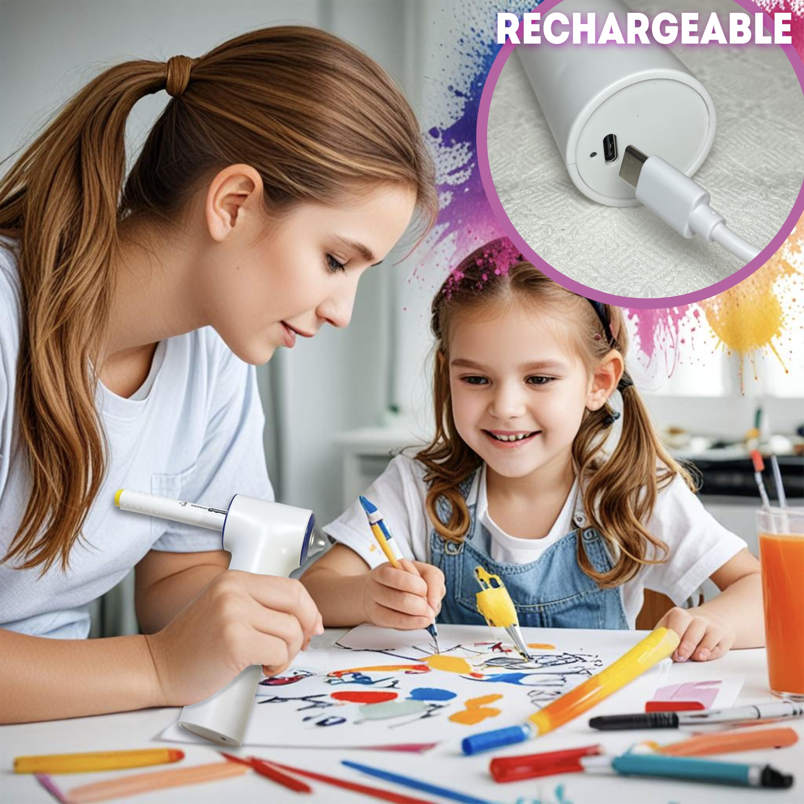 BECUSSITTA 24 washable markers provide vibrant colors for gradual shading and bold patterns.