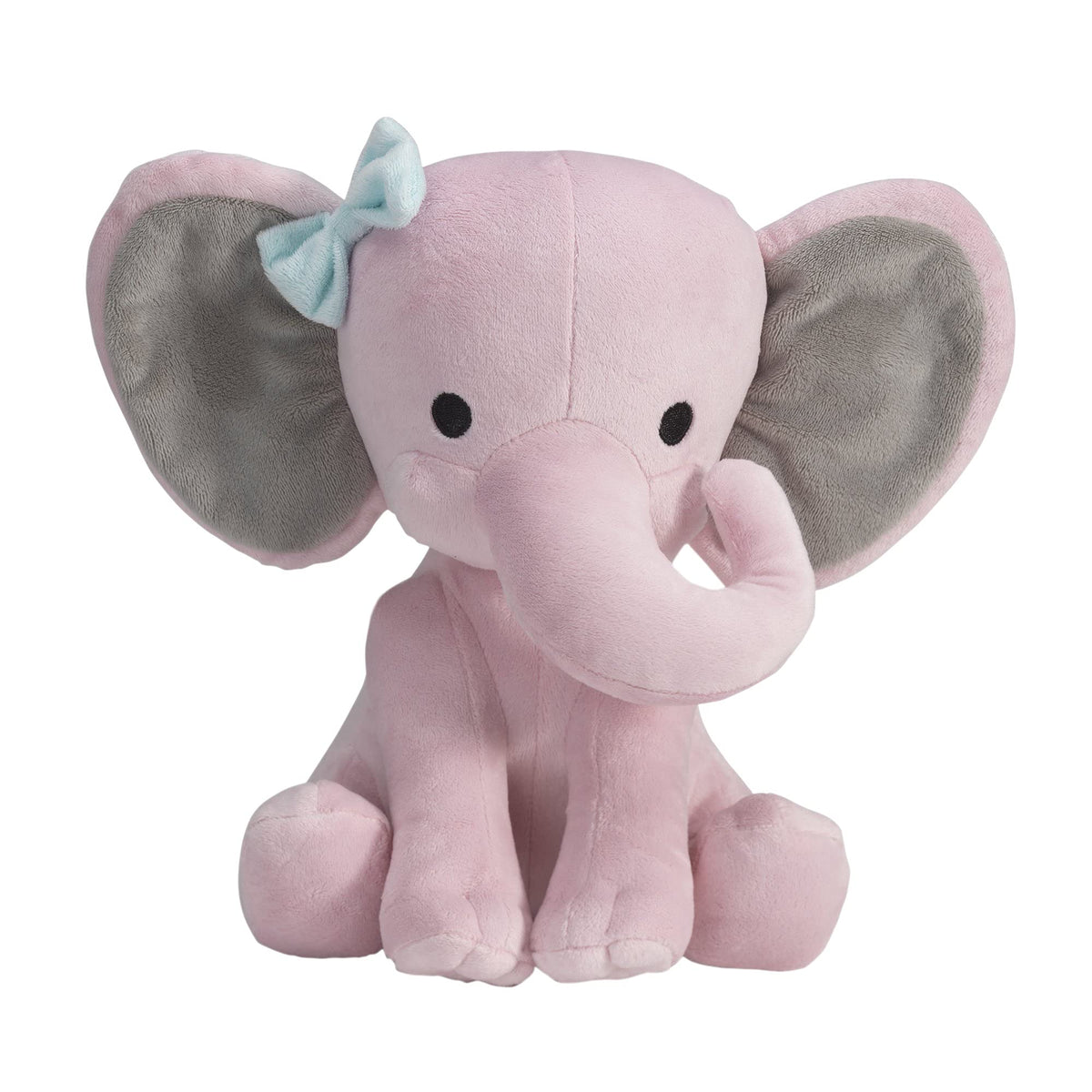 Bedtime Originals Hazel pink elephant plush, front view, soft cuddly friend for bedtime routines