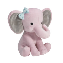 Bedtime Originals Hazel pink elephant plush, side view, cozy hug for nap time and comfort