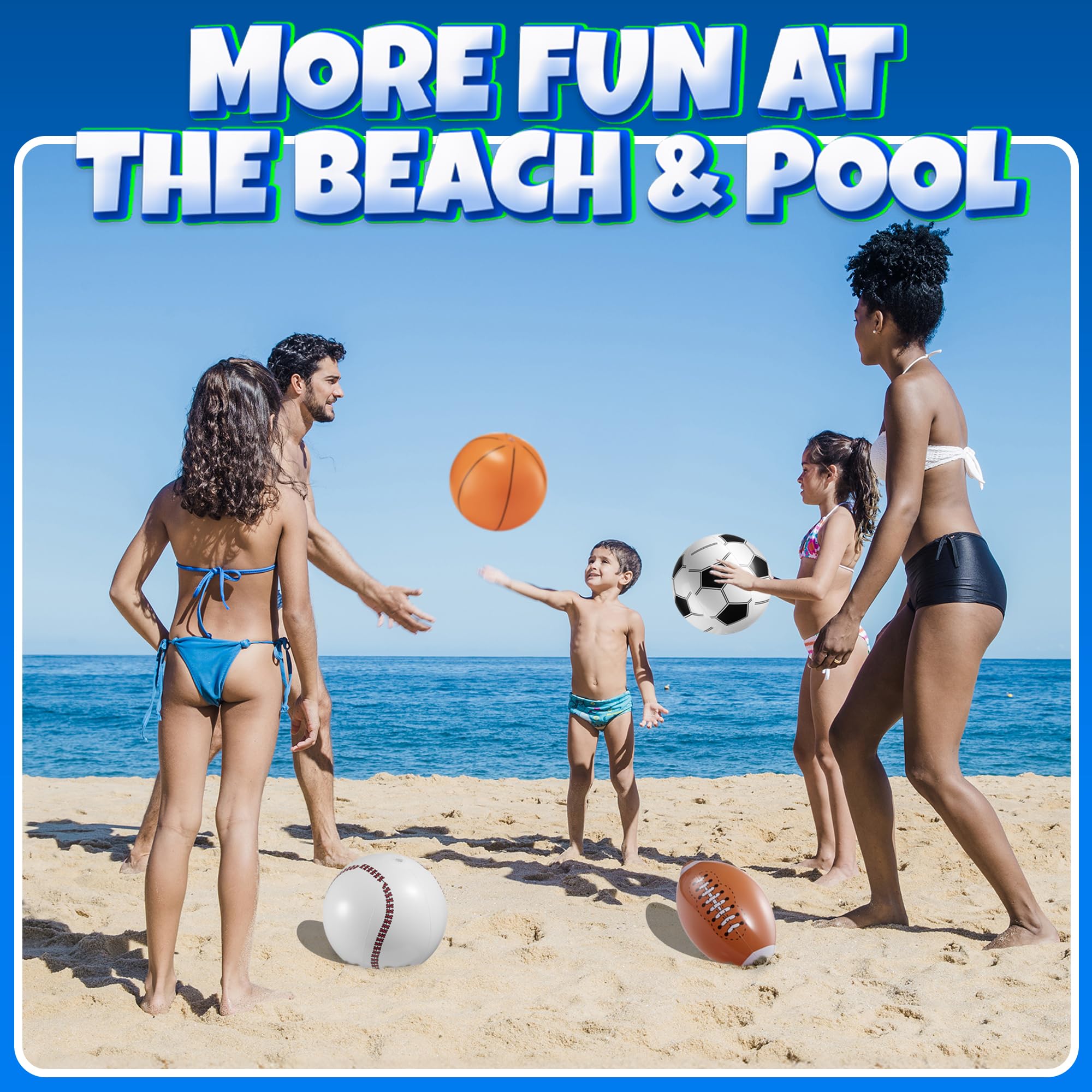 Bedwina 16-inch inflatable soccer beach ball for beach games and tournaments.