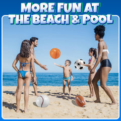 Bedwina 16-inch inflatable soccer beach ball for beach games and tournaments.