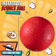 Bedwina red 18 inch knobby sensory ball for bright outdoor play.