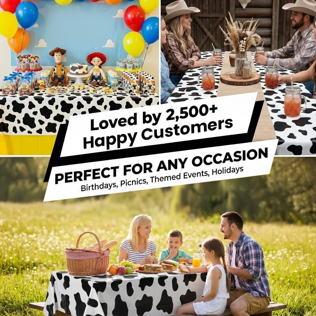 Bedwina 54x72 tablecloths for indoor or outdoor use at gatherings.