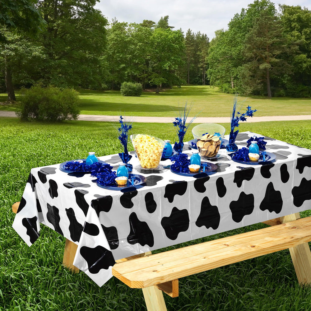Bedwina waterproof plastic tablecloth protects surfaces during messy celebrations.