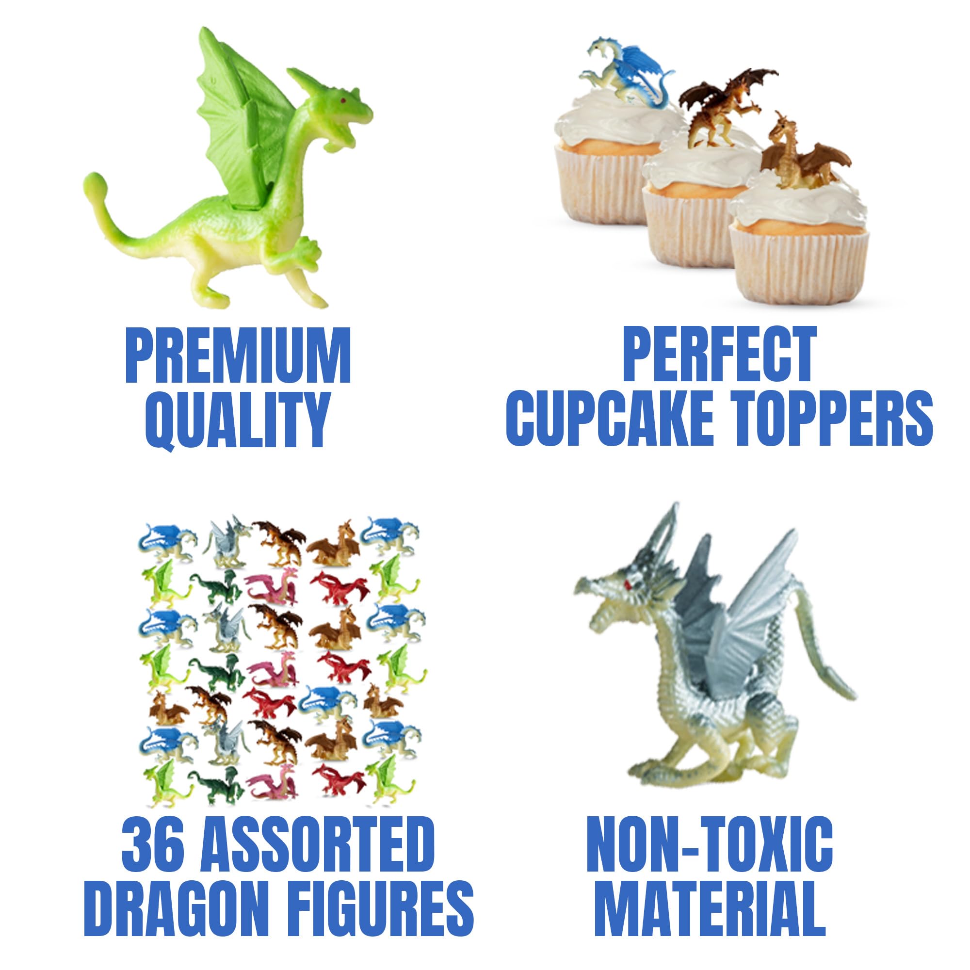 Bedwina assorted dragon figurines help with party planning and creative play.