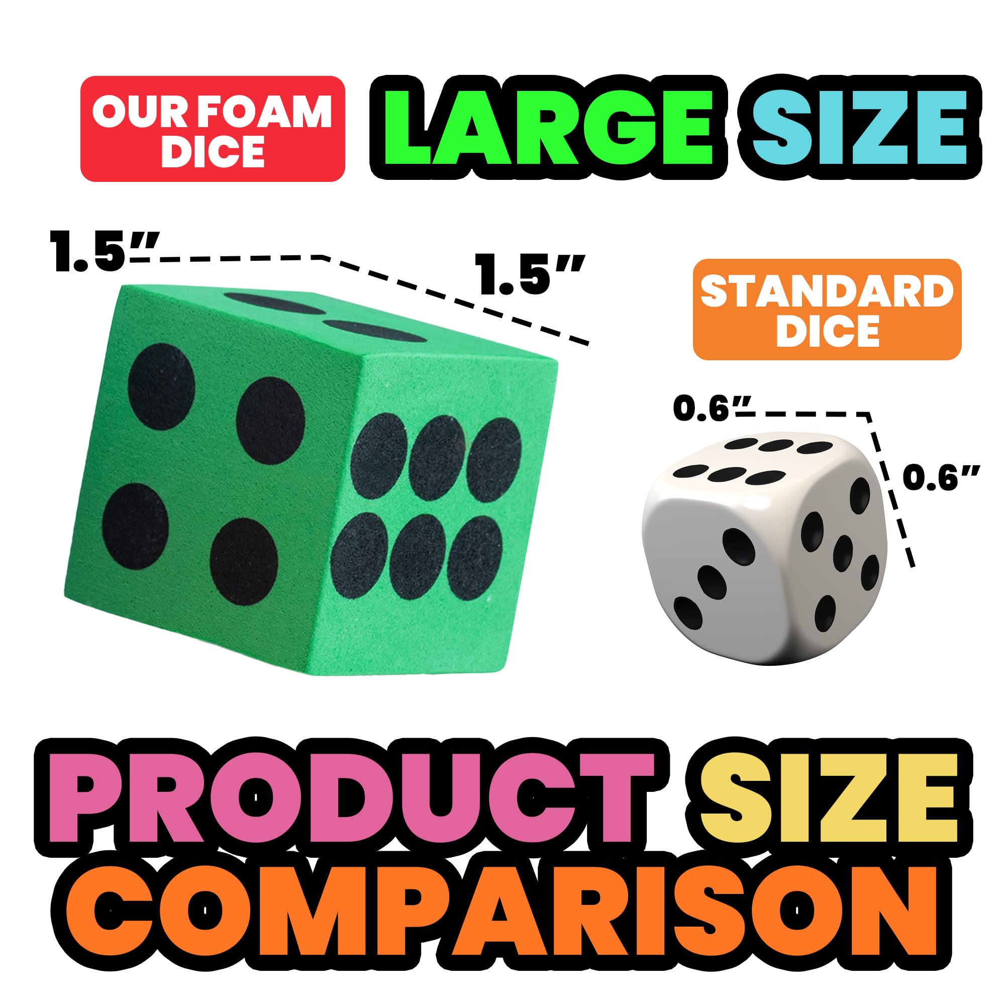 Bedwina foam dice orange, 1.5-inch, large and easy to handle