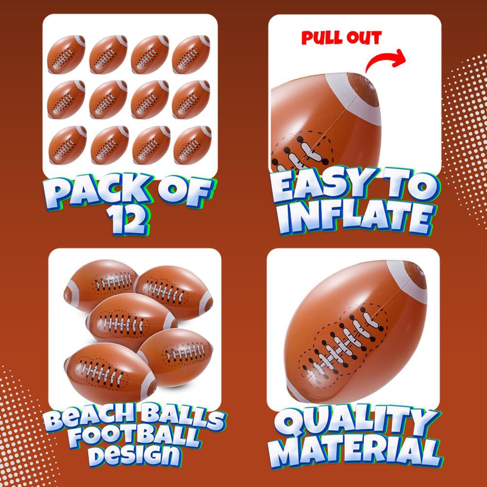 Bedwina football party decorations for beach or poolside fun and games.