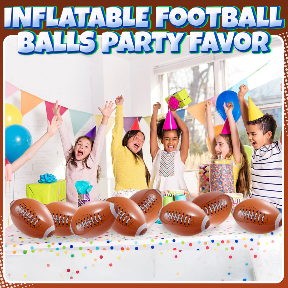 Bedwina inflatable footballs for party favors and photo booth props.