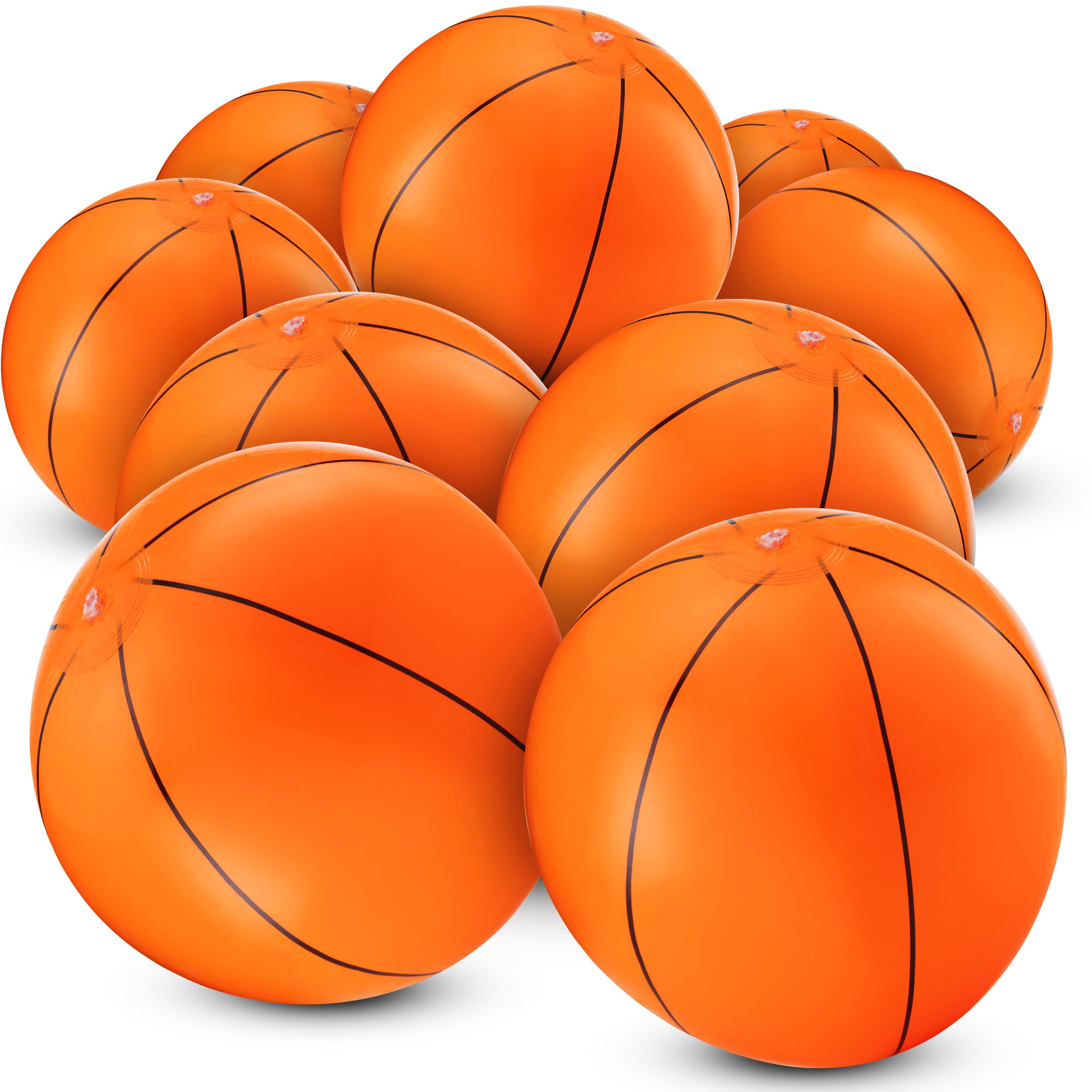 Bedwina inflatable basketball 16-inch front view for pool play and beach games.