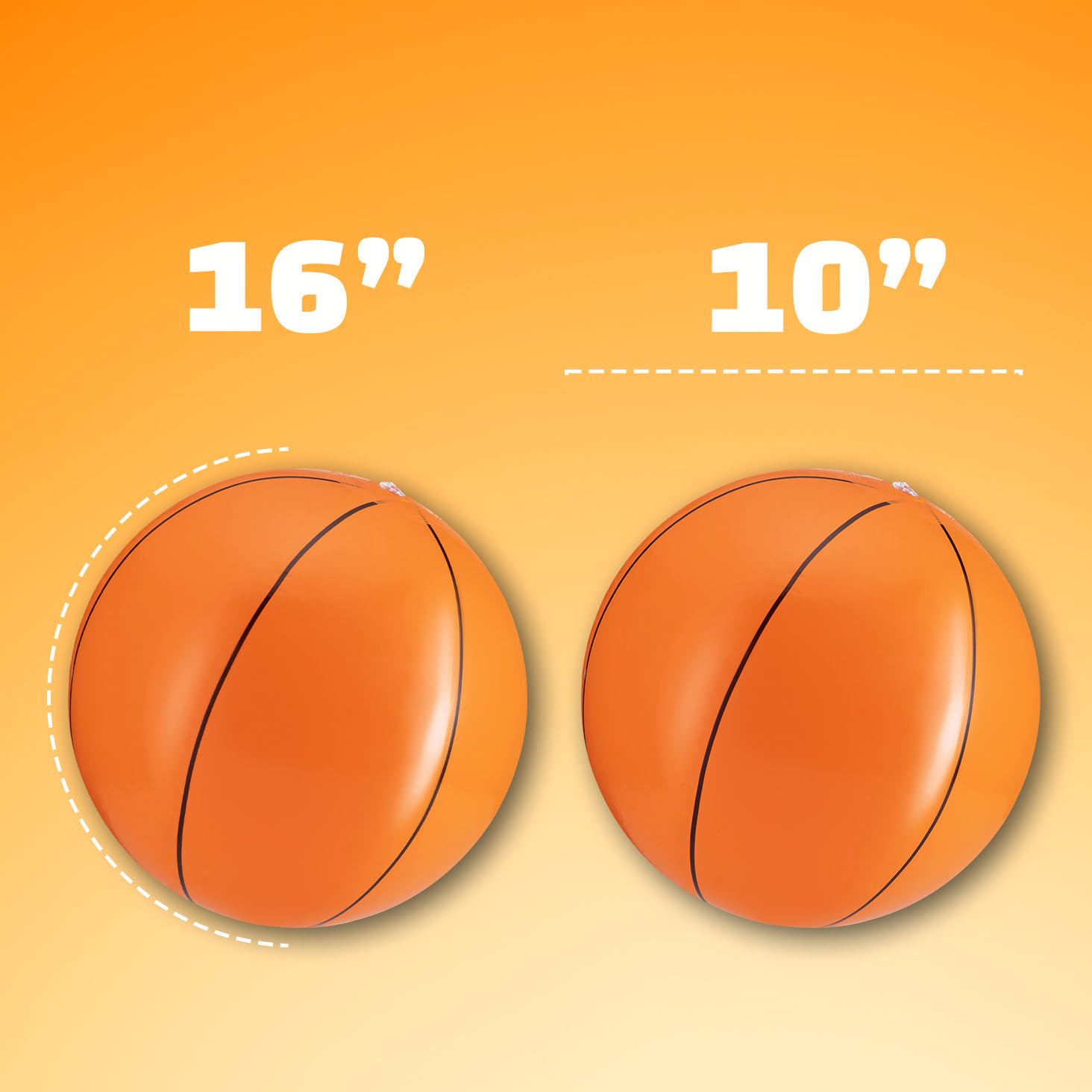 Bedwina inflatable basketball in pool water, stays aloft for hours of play.