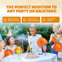 Bedwina inflatable basketball 16-inch side view, durable PVC for long-lasting use.