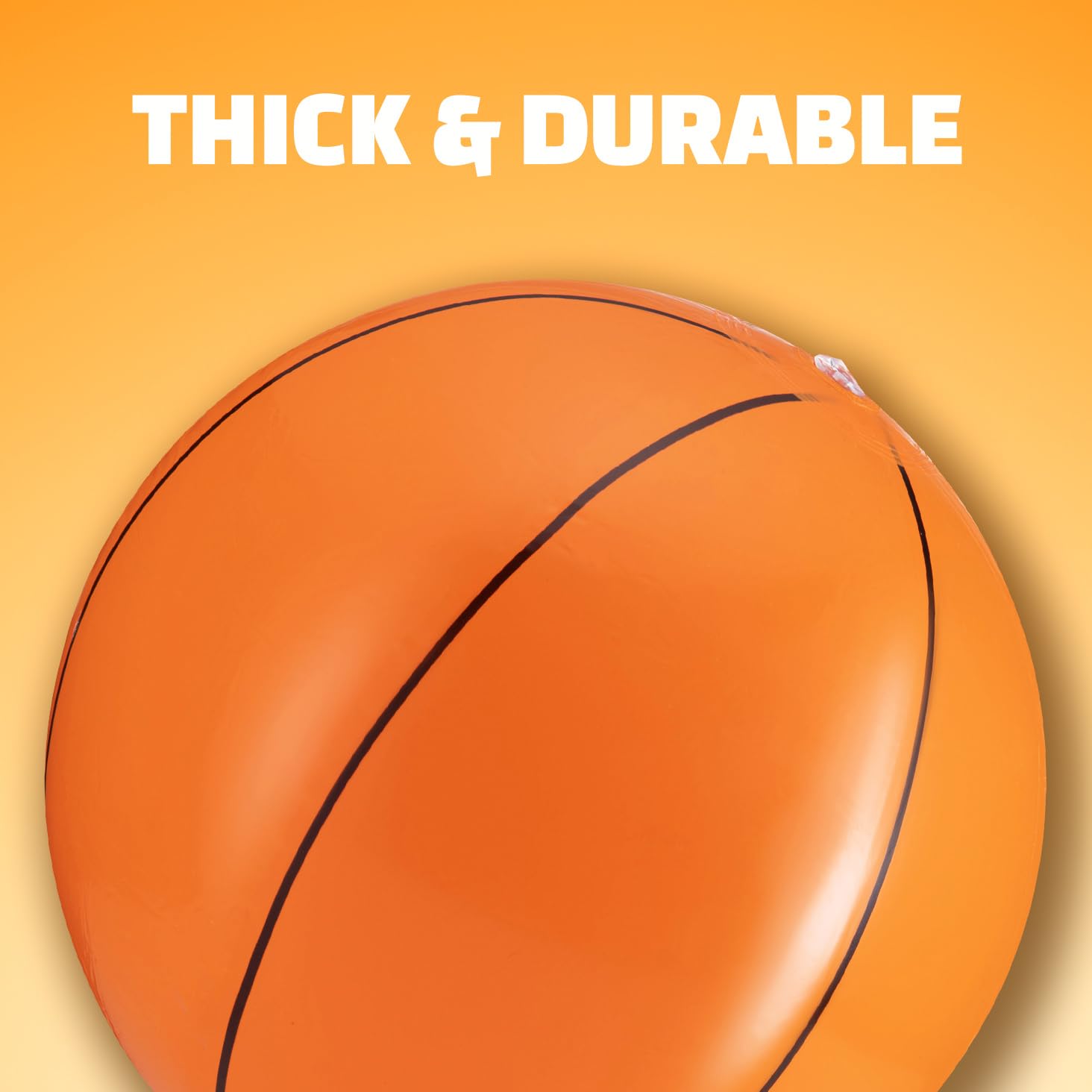 Bedwina inflatable basketball 16-inch top view, quick setup and easy inflation.