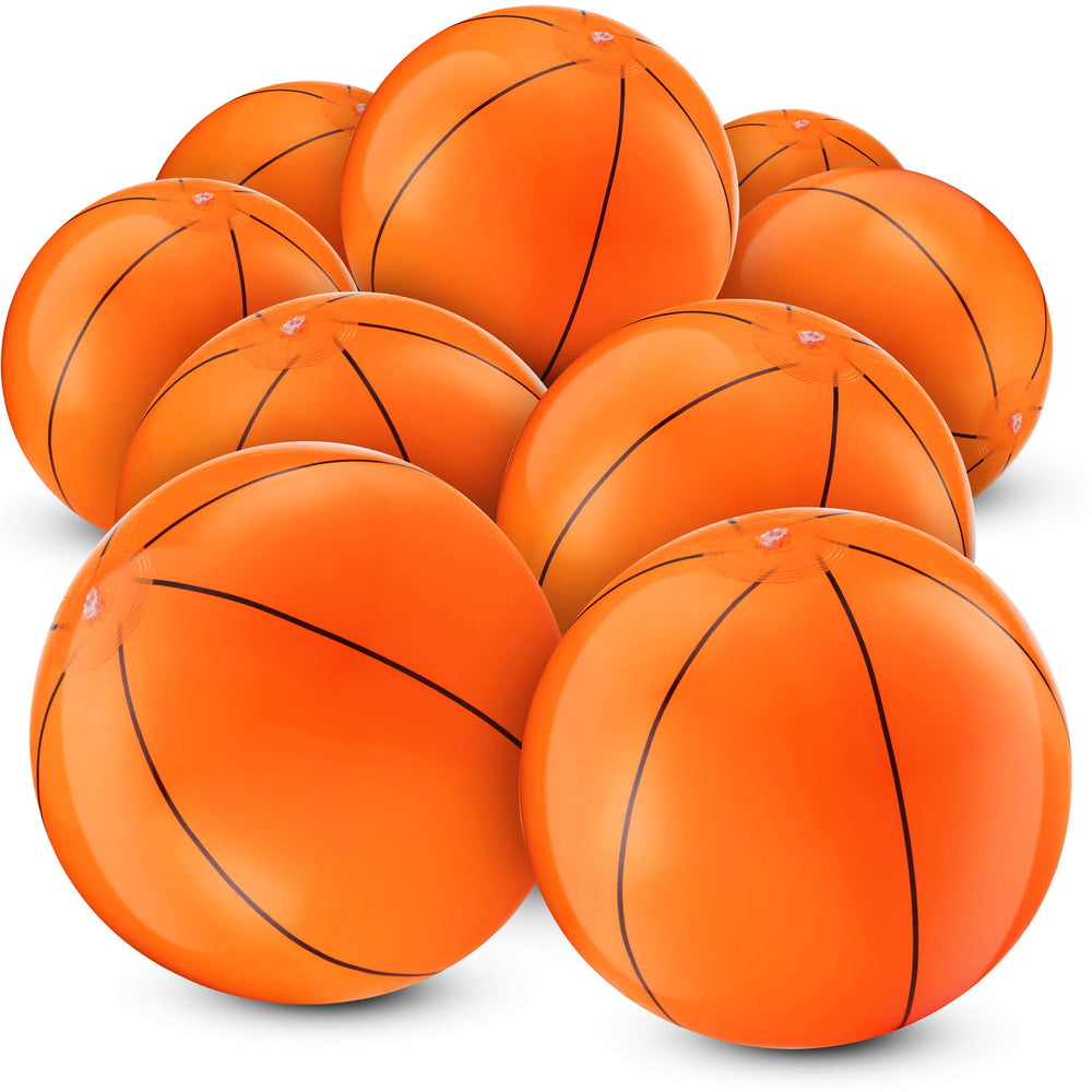 Bedwina inflatable basketball 16-inch orange with black stripes for pool play
