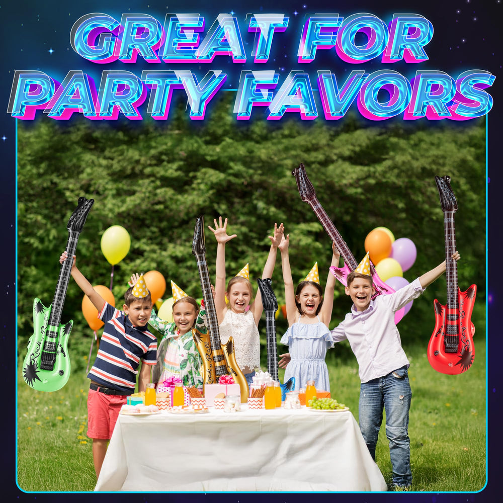 Bedwina birthday party favor inflatable guitars add a playful touch