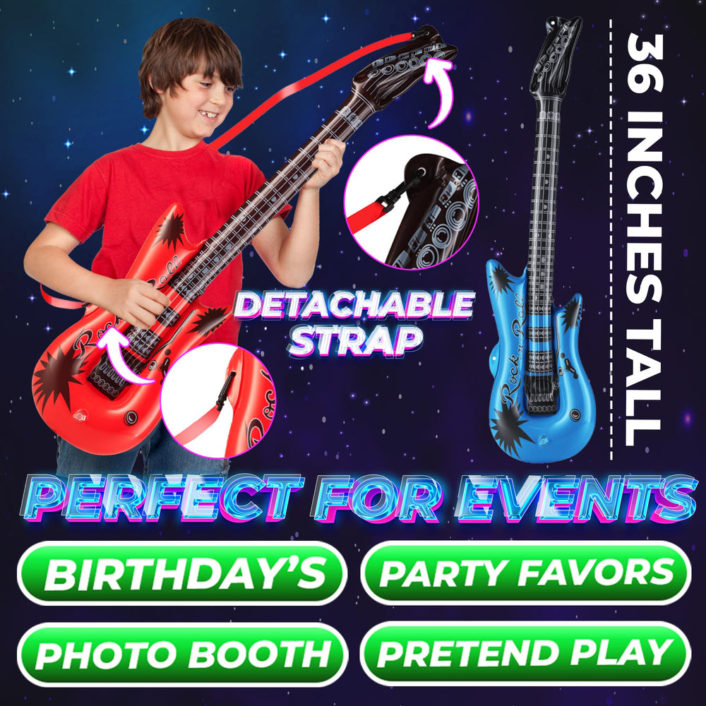 Bedwina karaoke accessory inflatable guitar invites guests to perform and cheer