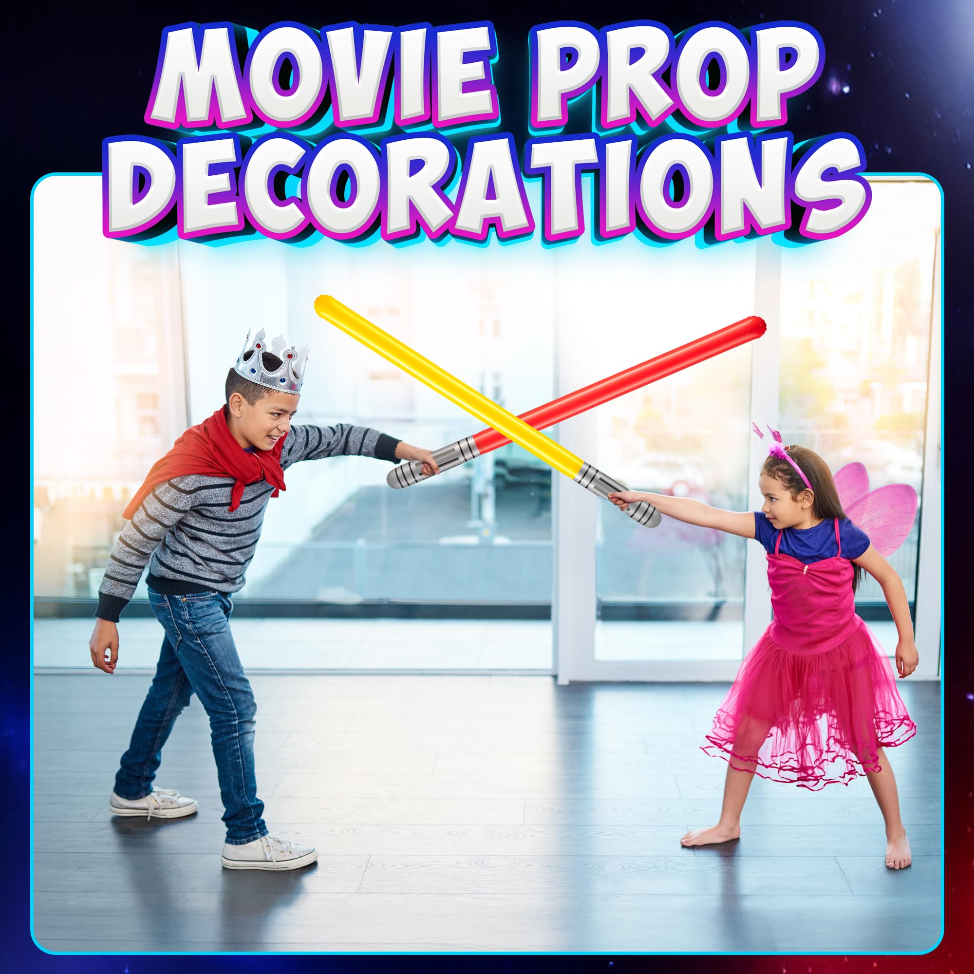 Bedwina pink neon sabers brighten goody bags and party activities.