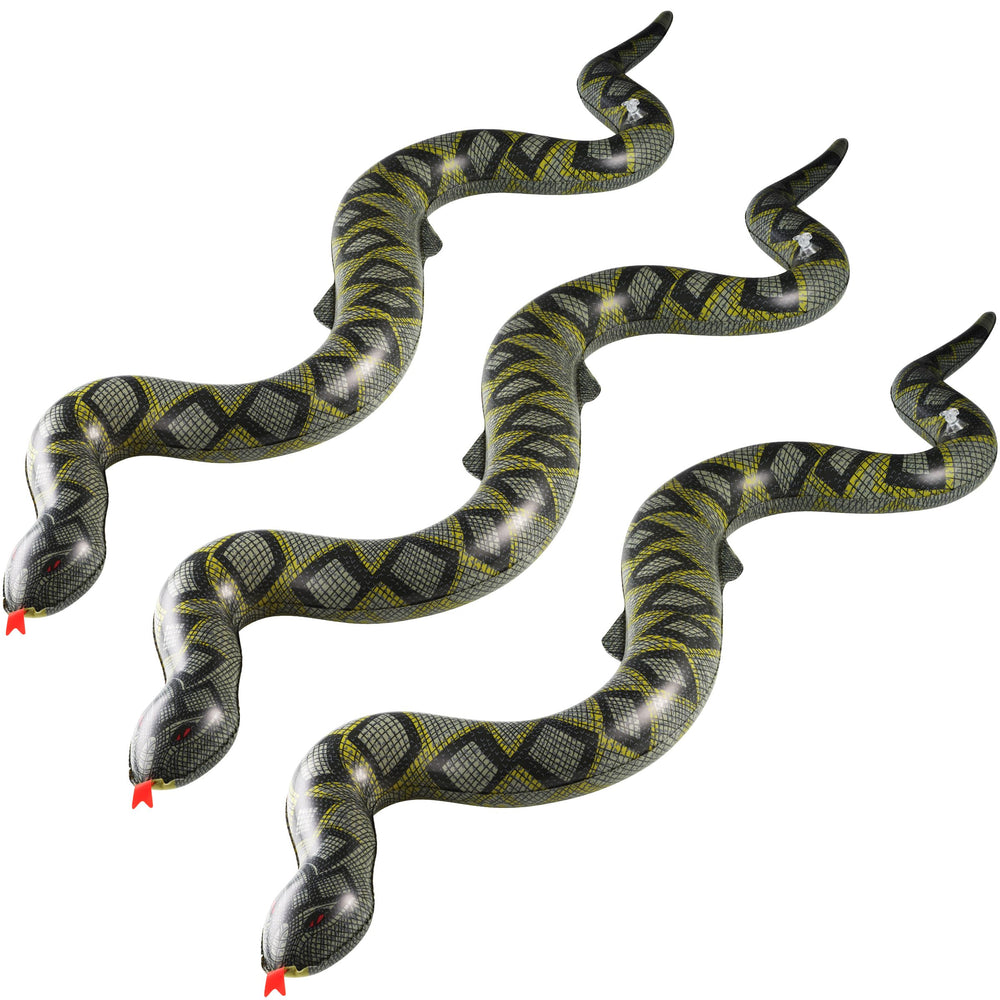 Bedwina inflatable snakes in front view for bold jungle party decor and photo worthy moments