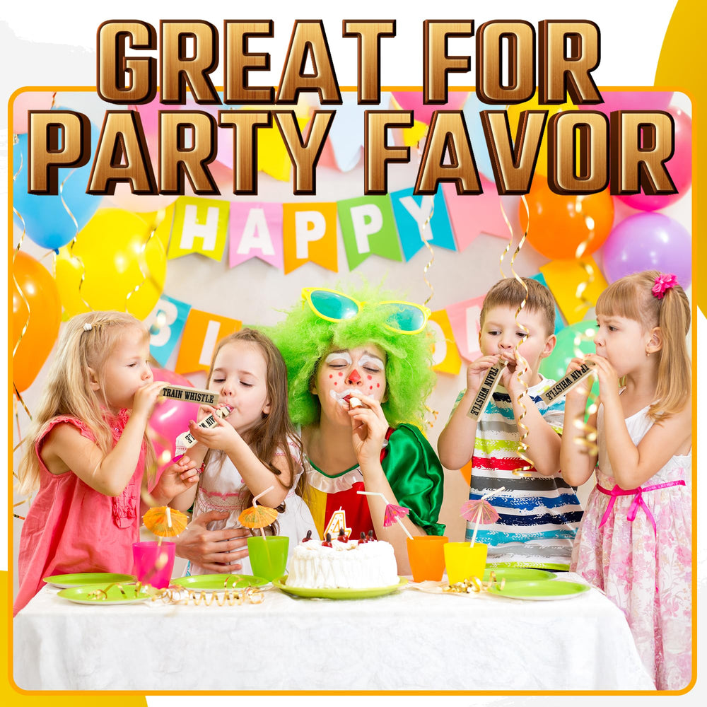 Bedwina kids playing with wooden train whistles during party activities