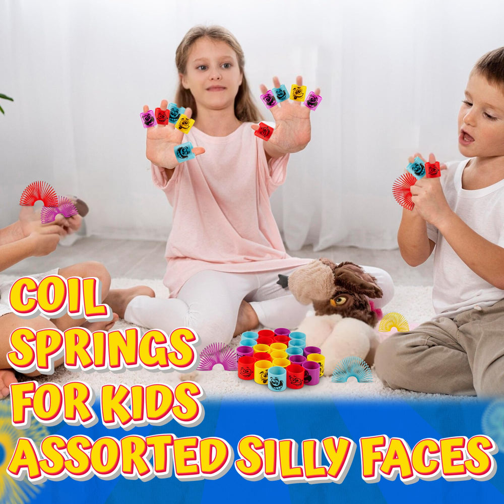 Bedwina pink silly-face springs, ideal for party games and fidget play.