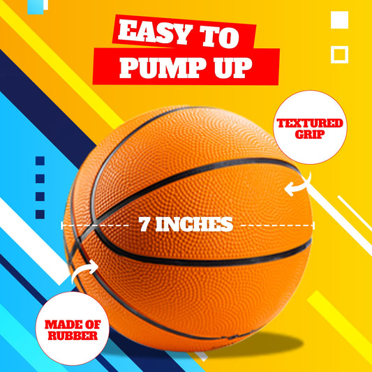 Bedwina mini basketball with pump included for quick, easy inflation.