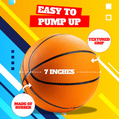 Bedwina mini basketball with pump included for quick, easy inflation.