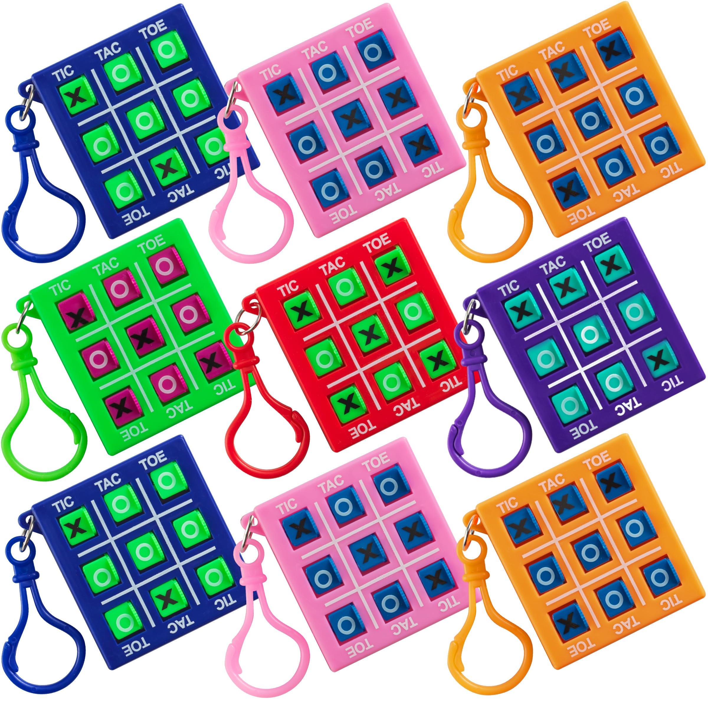 Bedwina mini tic tac toe keychain 12-pack for travel-friendly fun