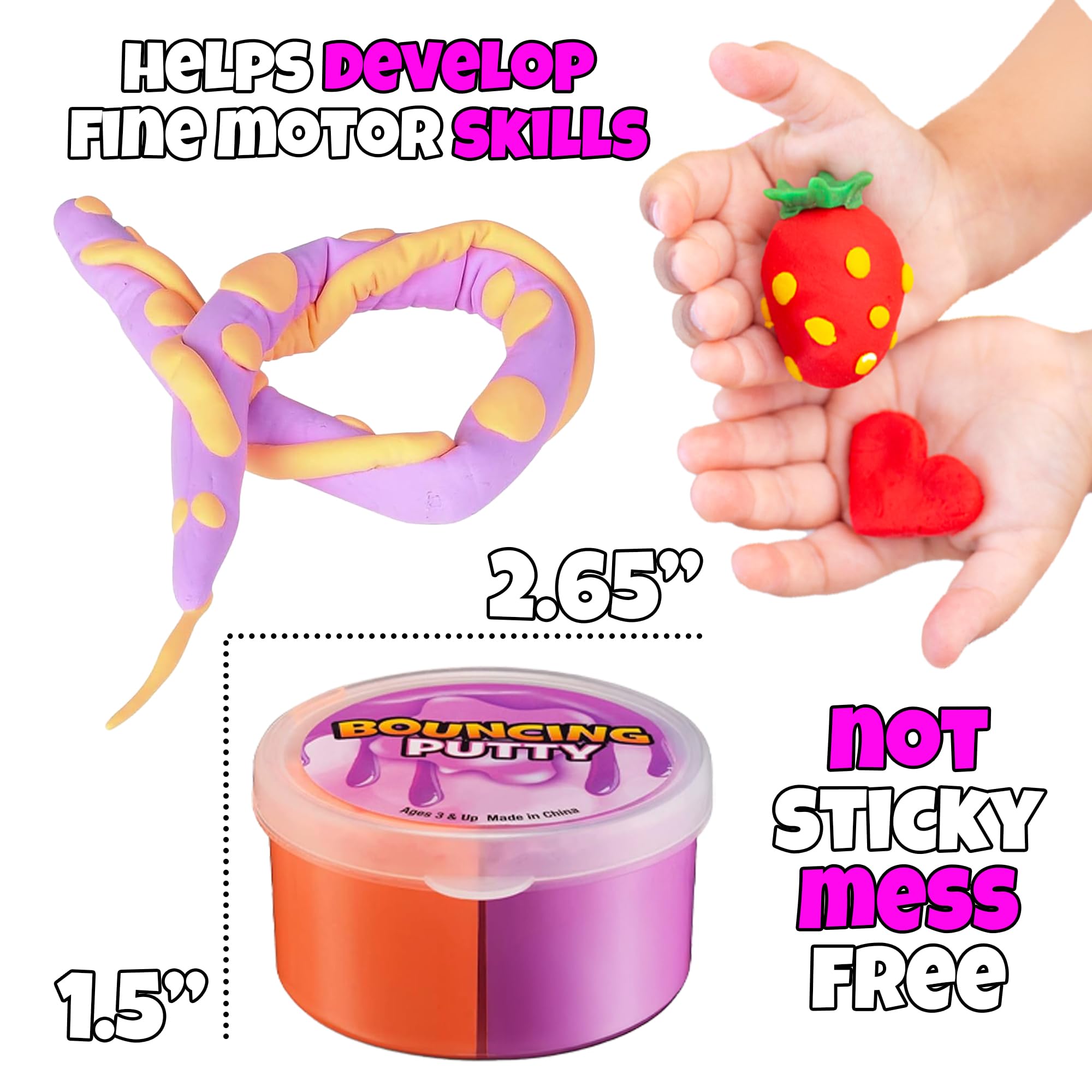 Bedwina Neon Bouncing Putty ball form ready for squish and bounce.