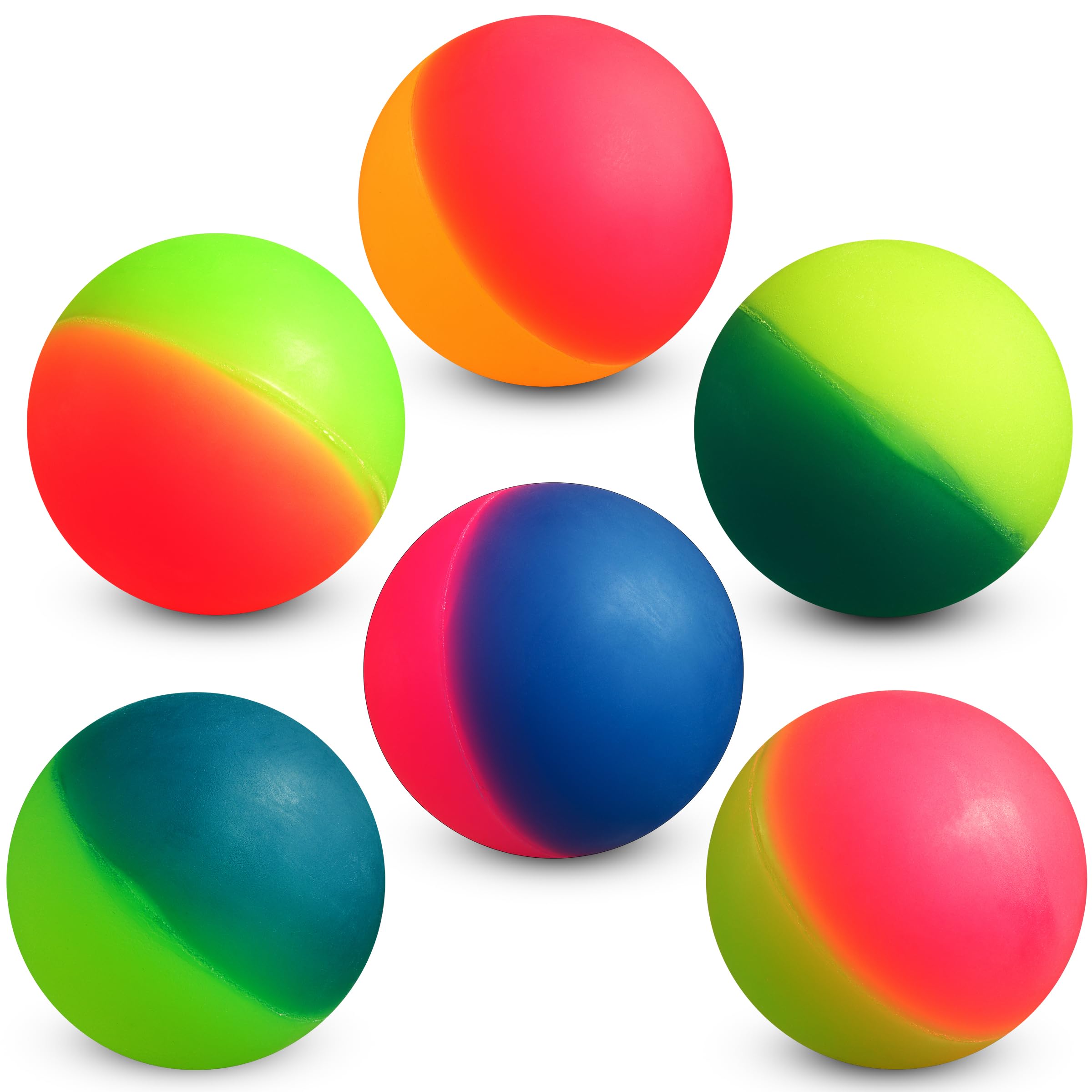 Bedwina bouncy balls suitable for kids and adults, durable and high bounce on multiple surfaces.