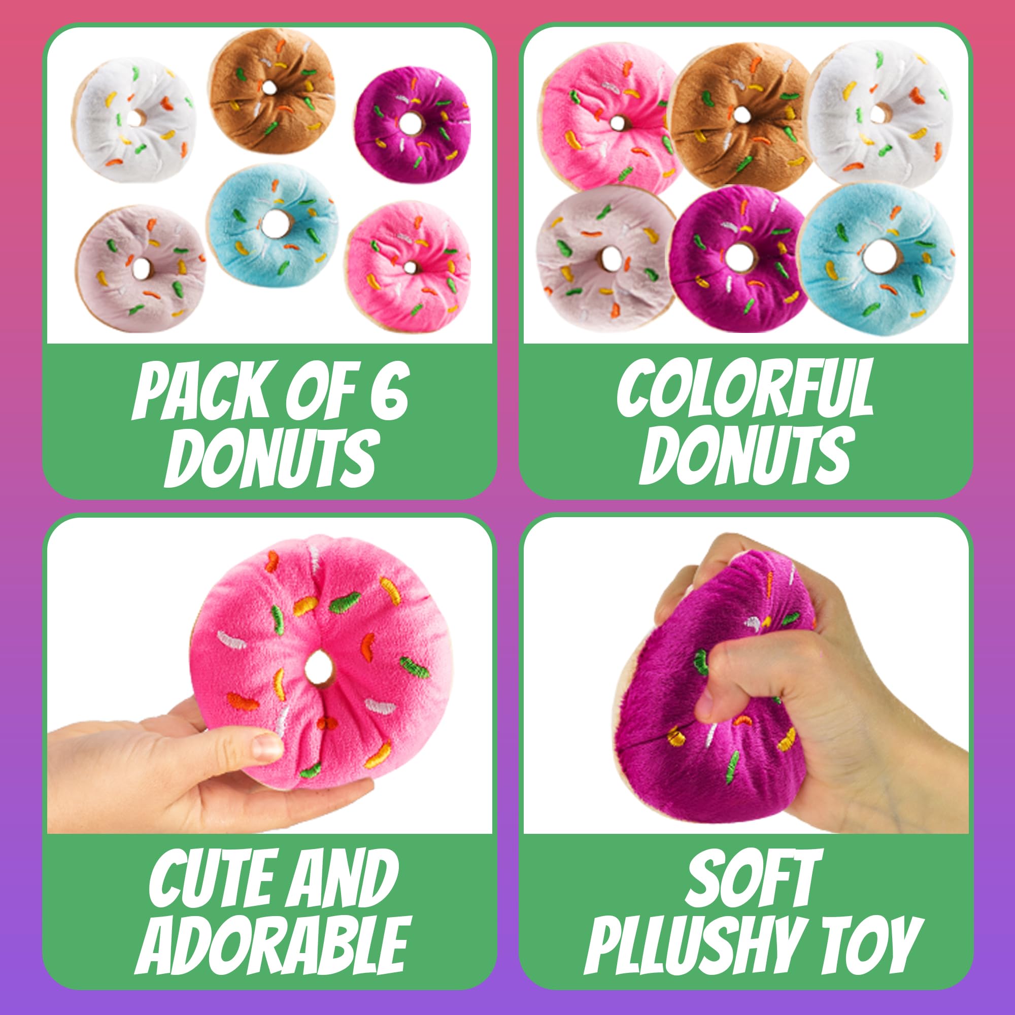 Bedwina plush donut toy in blue sprinkles; soft decor for celebrations and classroom rewards.
