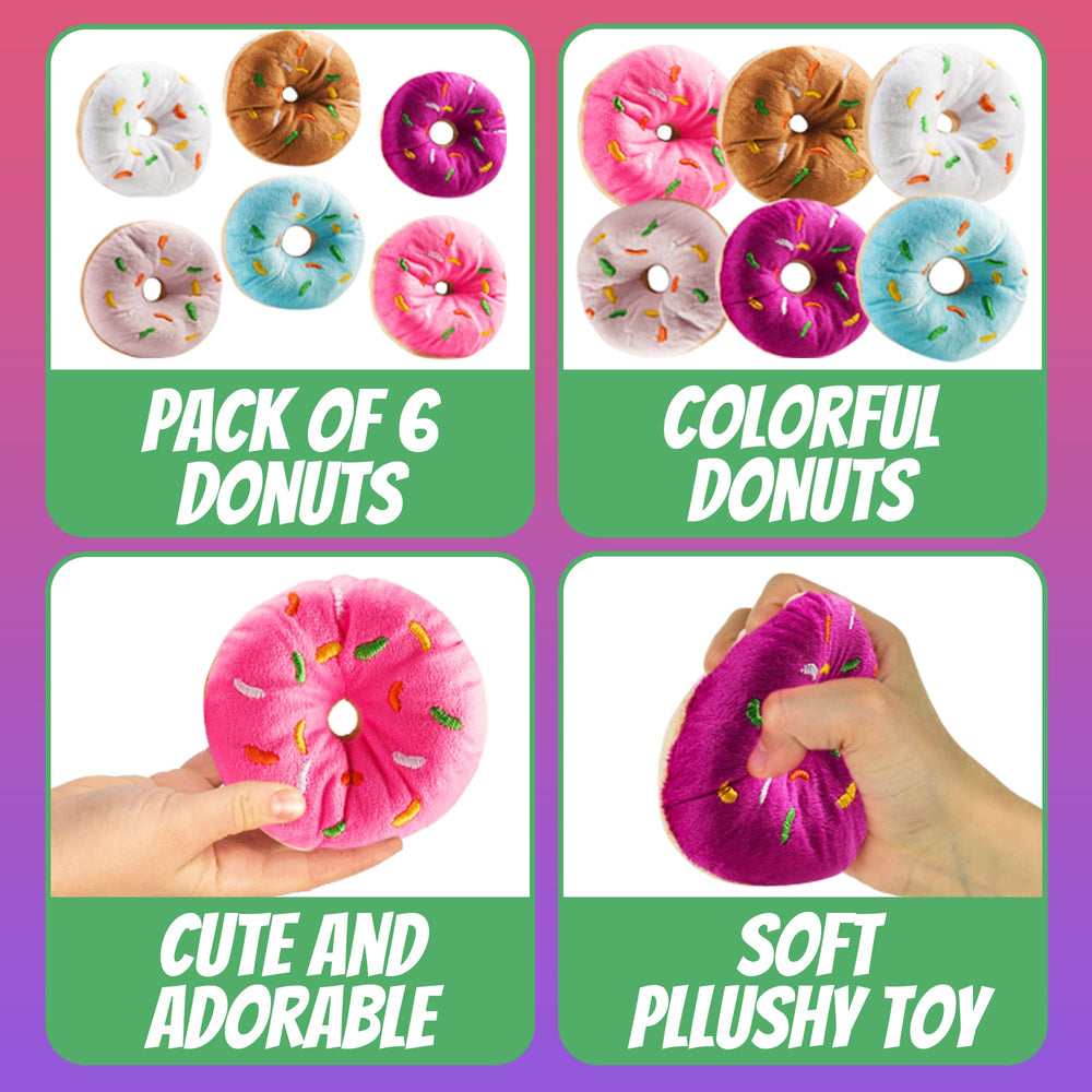 Bedwina plush donut toy in blue sprinkles; soft decor for celebrations and classroom rewards.