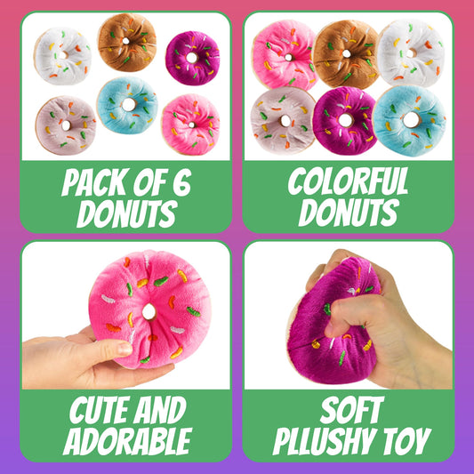 Bedwina plush donut toy in blue sprinkles; soft decor for celebrations and classroom rewards.