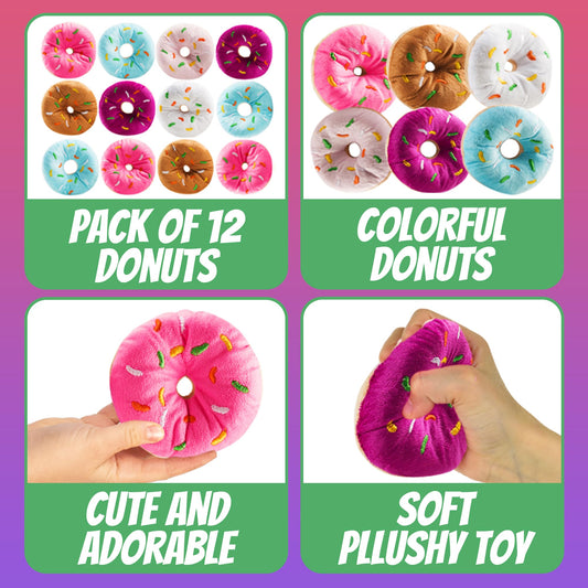 Bedwina plush donut blue with sprinkles, adds vibrant color to celebrations.
