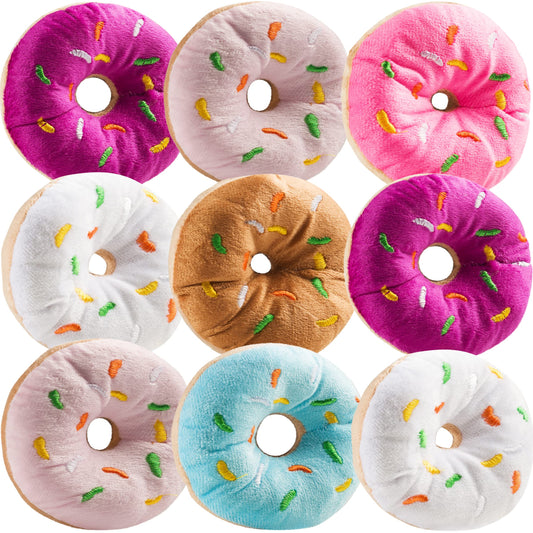 Bedwina plush donut white with sprinkles, perfect party favors for kids.